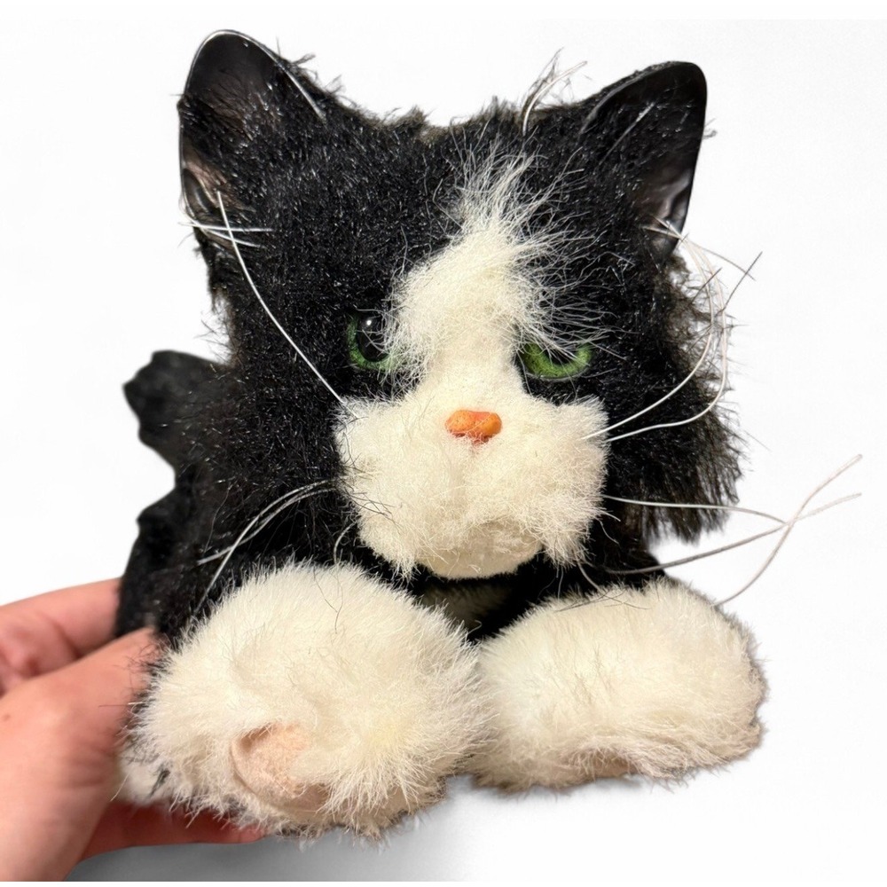 Tiger Electronics Black White Cat Plush Interactive Toy 2002 Hasbro Works